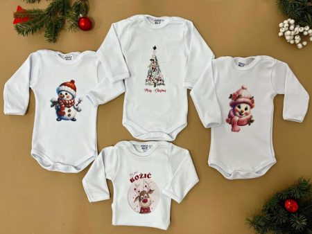 Bodi dugog rukava sa novogodisnjim printom