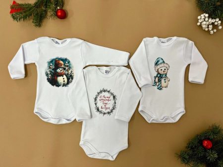 Bodi dugog rukava sa novogodisnjim printom