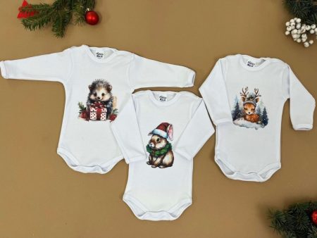 Bodi dugog rukava sa novogodisnjim printom