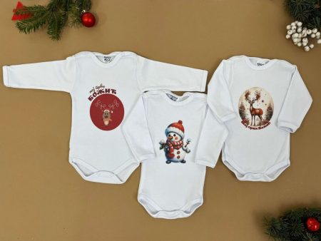 Bodi dugog rukava sa novogodisnjim printom