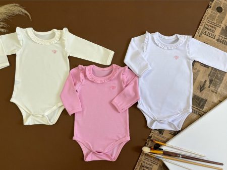 Bodi dugog rukava, bijela, roza i zuta boja Pcelica Maja