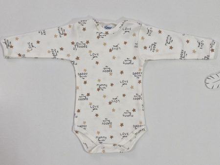 Bodi za bebe LOVE YOU - bež nijanse